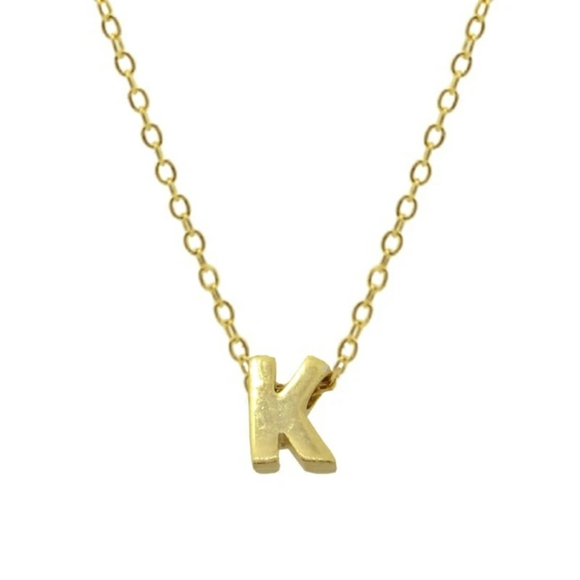 Initial K 18k gold plated initial necklace - Picture 2 of 6
